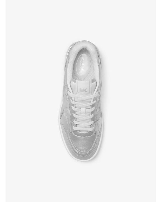 Michael Kors White Rebel Metallic Leather Sneaker
