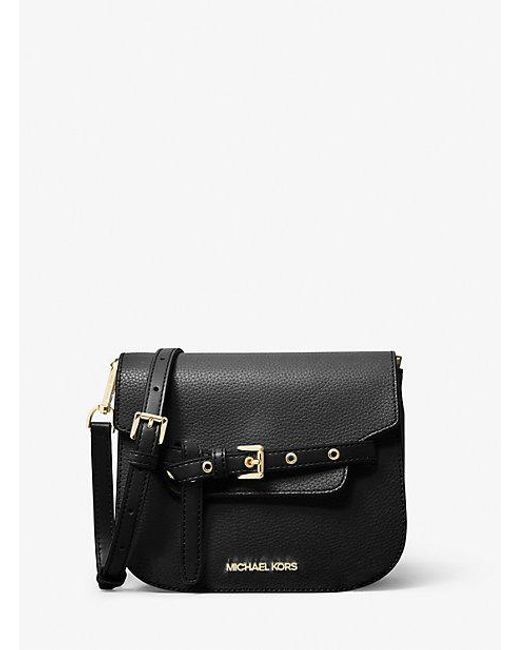 Michael Kors Black Emilia Small Leather Crossbody Bag