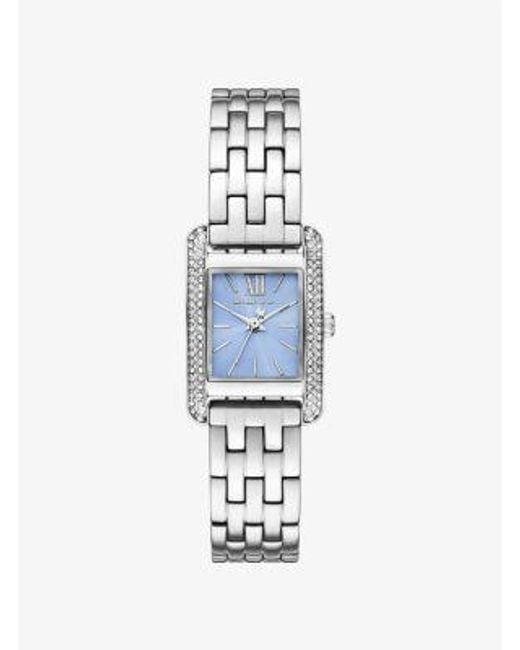 Michael Kors White Mini Monroe Pavé-Tone Watch