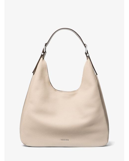 MICHAEL Michael Kors Natural Mk Nolita Large Pebbled Leather Hobo Shoulder Bag
