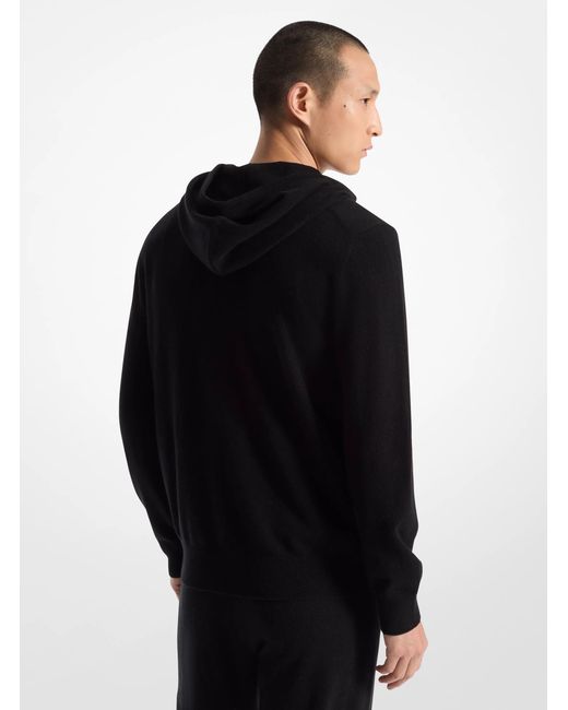 MICHAEL Michael Kors Black Wool And Cashmere Blend Zip-up Hoodie
