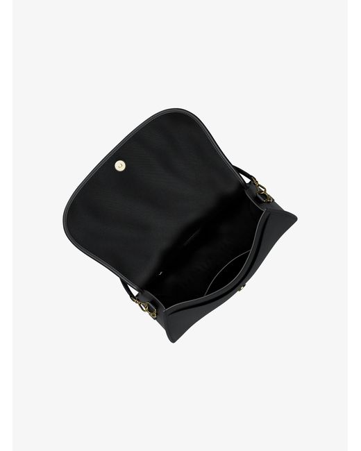 Michael Kors Black Holmes Medium Pebbled Leather Convertible Messenger Bag