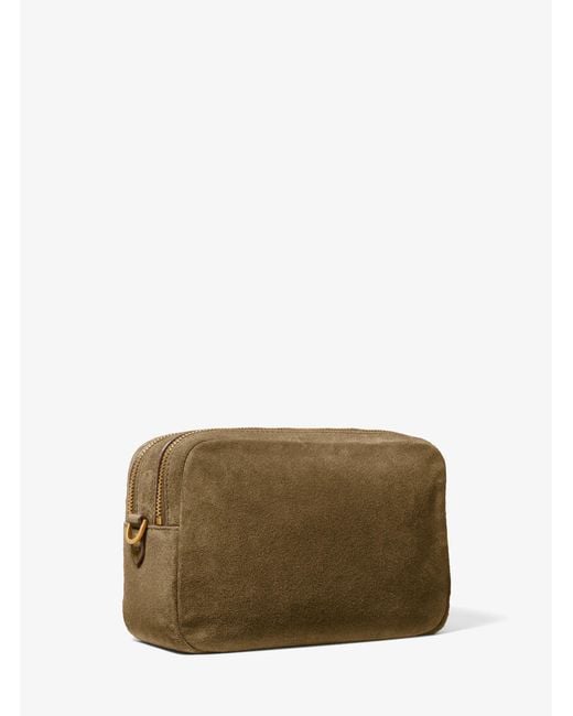 MICHAEL Michael Kors Green Mk Bryant Medium Woven Suede Camera Crossbody Bag