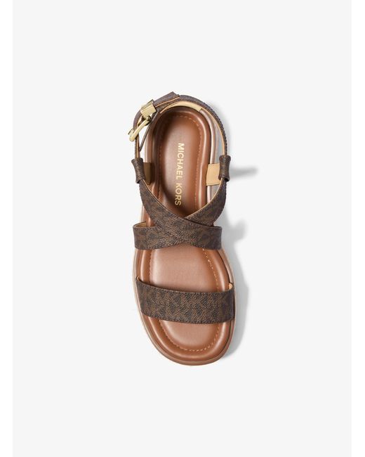 MICHAEL Michael Kors Natural Lynn Signature Logo Platform Espadrille Sandal