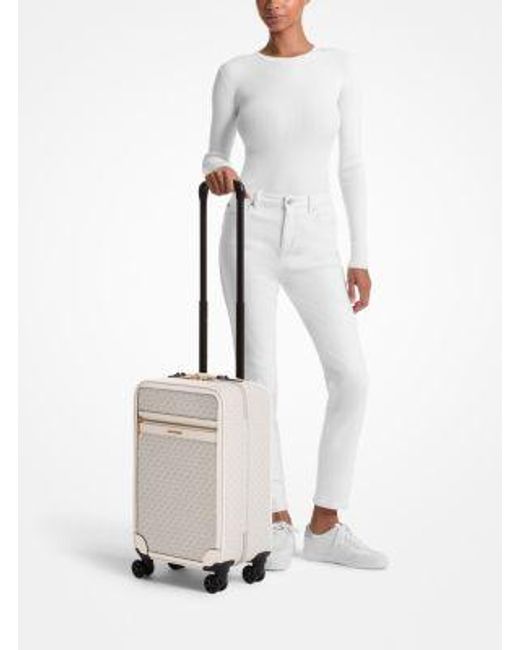 Michael Kors White Small Signature Logo Suitcase