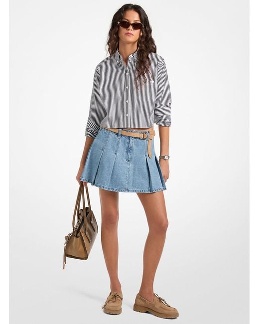 Mk Mini-Jupe En Jean Plissée MICHAEL Michael Kors en coloris Blue