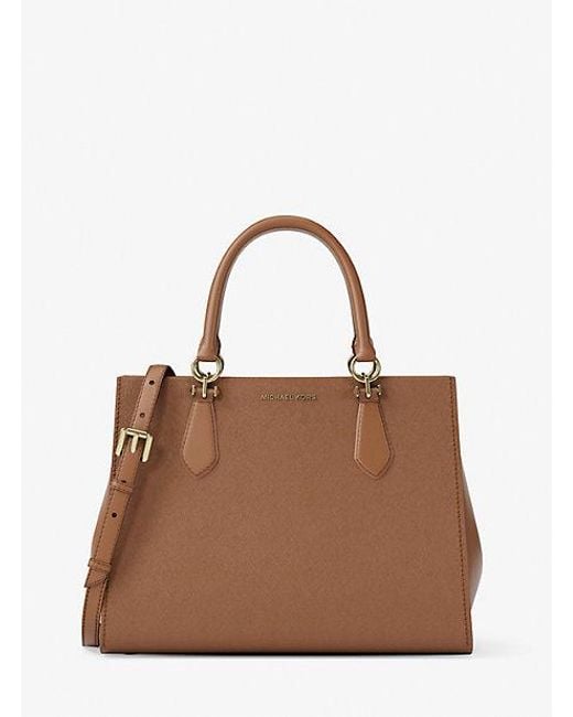 Michael Kors Brown Marilyn Medium Saffiano Leather Satchel