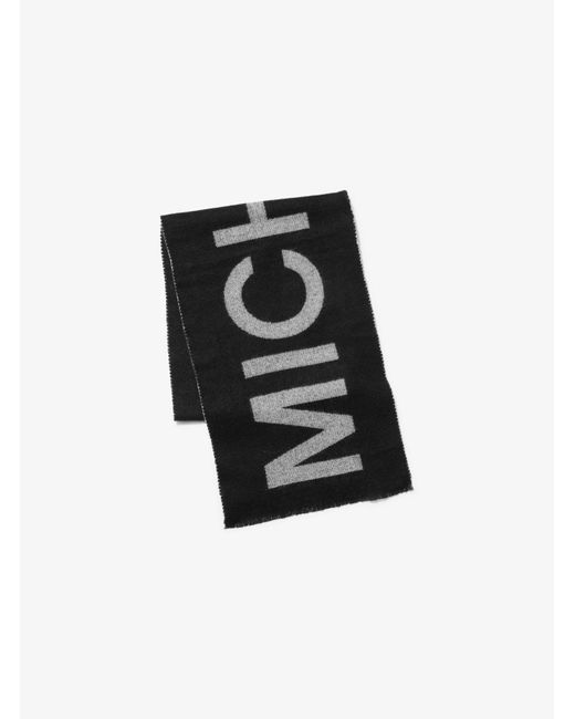 Michael Kors Black Oversized Logo Knit Scarf for men