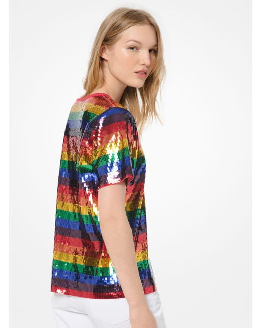 michael kors rainbow t shirt