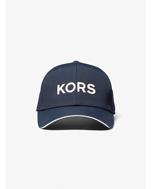Michael Kors Blue Kors Embroidered Nylon Baseball Hat for men