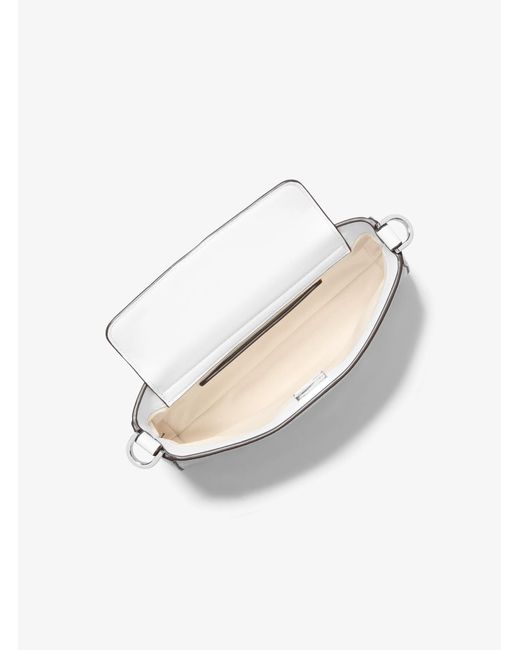 MICHAEL Michael Kors White Bryant Small Pebbled Leather Convertible Pochette