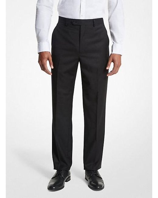 Michael Kors Black Modern-fit Wool Blend Suit Pants for men