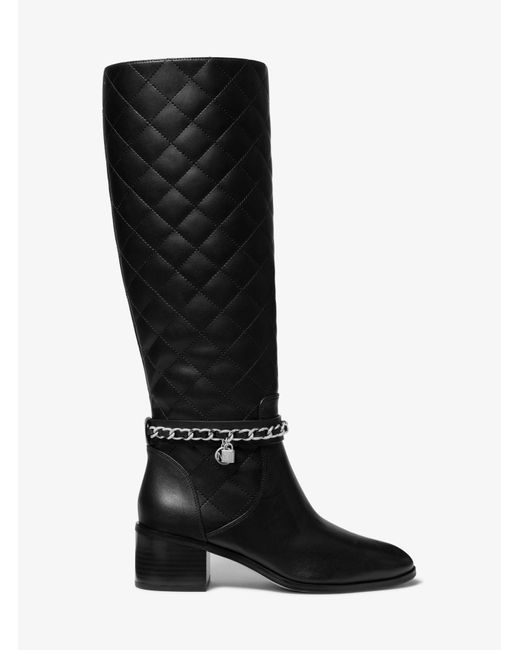 Michael Kors Elsa Quilted Leather Boot in Black Lyst