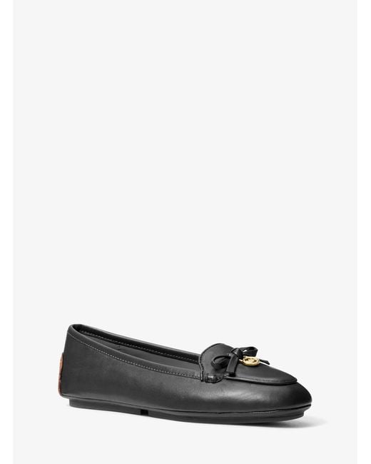 MICHAEL Michael Kors Black Mk Wendy Leather Moccasin