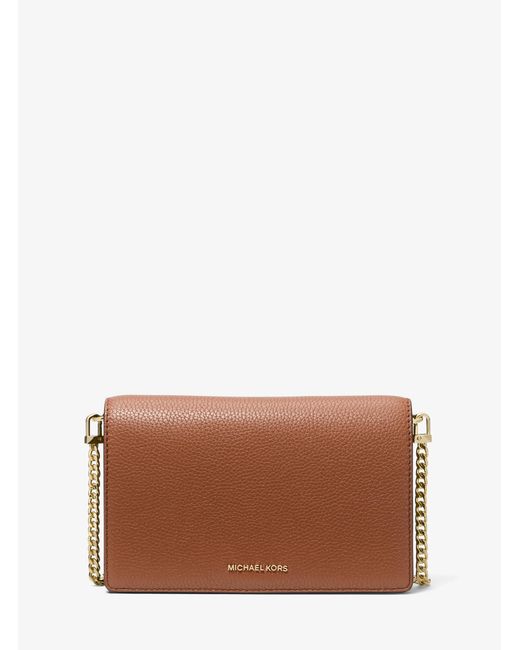 MICHAEL Michael Kors Brown Jet Set Medium Pebbled Leather Crossbody Bag