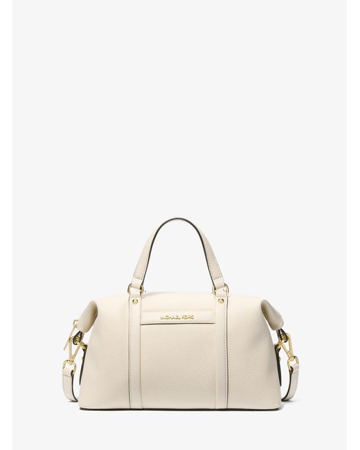Michael Kors Outlet Natural Mk Beck Small Satchel