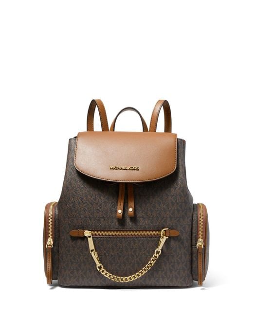 Michael Kors Brown Jet Set Medium Logo Backpack
