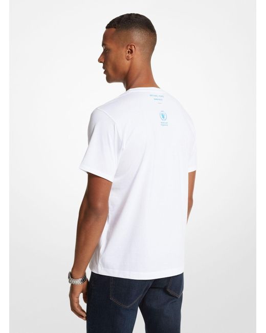 Michael Kors White Mk Watch Hunger Stop Organic Cotton T-Shirt