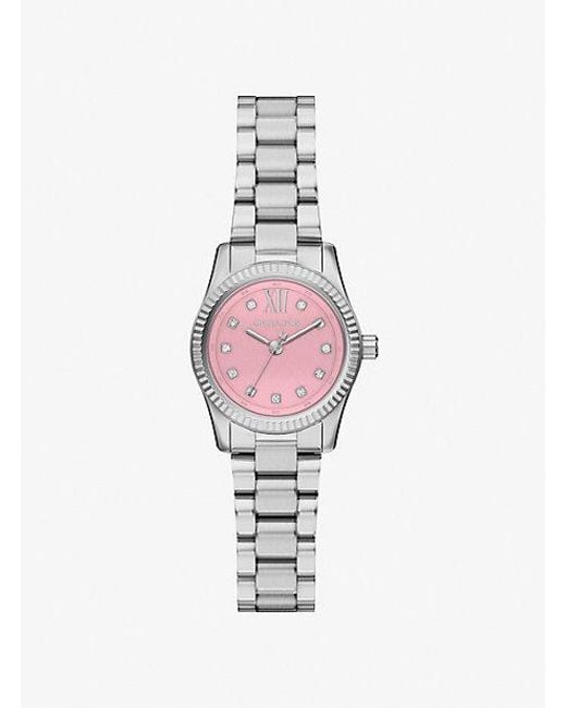 Michael Kors Pink Petite Lexington Pavé-Tone Watch