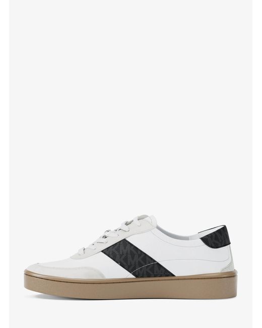 MICHAEL Michael Kors White Mk Kaycee Signature Logo Stripe Trainers