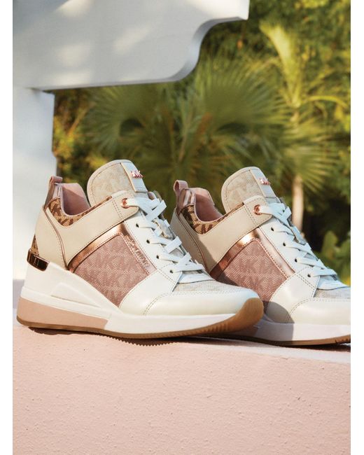 Michael kors georgie store canvas and leather sneaker