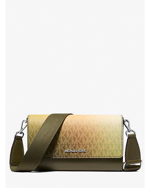 Michael Kors Green Jet Set Large Ombré Signature Logo Crossbody Bag