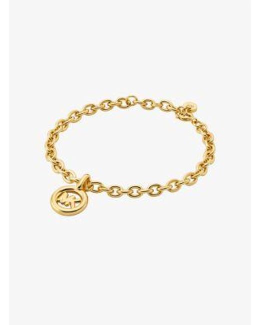 Michael Kors Metallic Logo Charm Chain-Link Bracelet