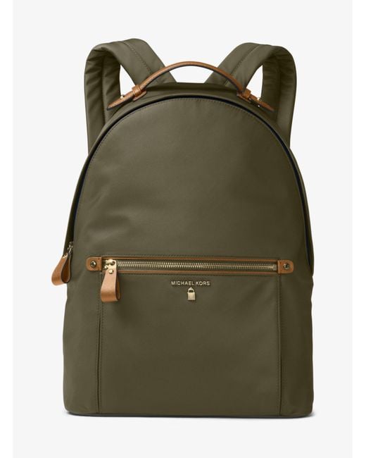 Michael Kors Green Kelsey Large Nylon Backpack