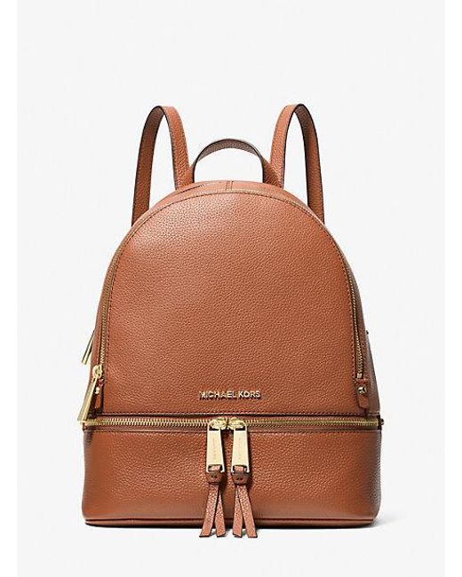 MICHAEL Michael Kors Rhea Medium Leather Backpack in Brown Lyst UK
