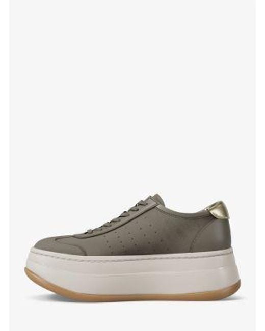 Michael Kors White Mk Hayes Leather Platform Trainers