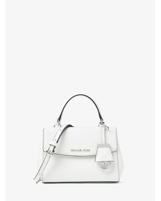 Michael Kors White Ava Extra-small Saffiano Leather Crossbody Bag
