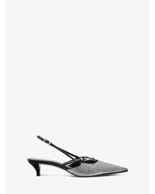 MICHAEL Michael Kors White Mk Selina Embellished Slingback Pump