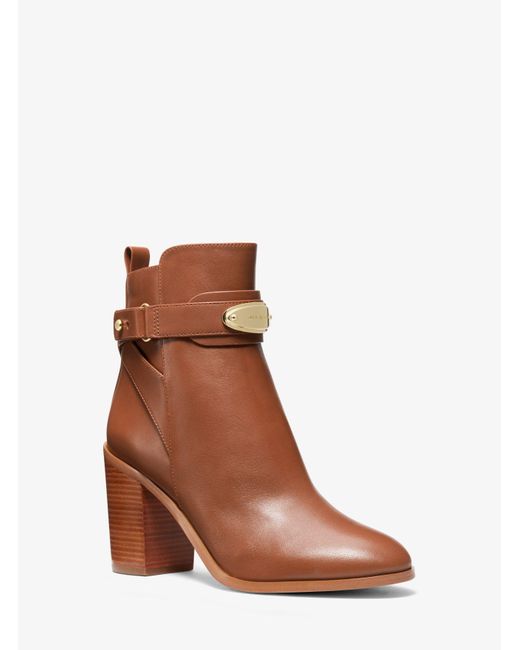 Michael Kors Brown Darcy Leather Ankle Boot
