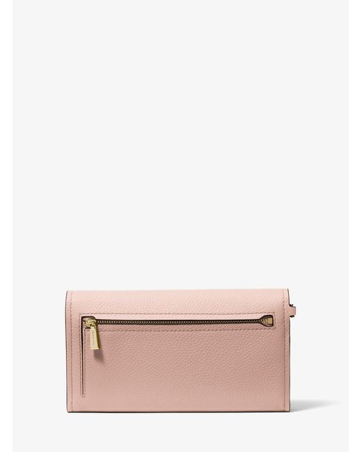 MICHAEL Michael Kors Pink Mk Jet Set Medium Pebbled Leather Smartphone Wristlet