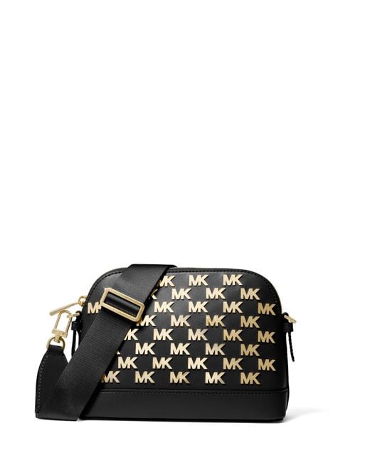 Michael Kors Jet Set Large Embellished Faux Leather Dome Crossbody Bag