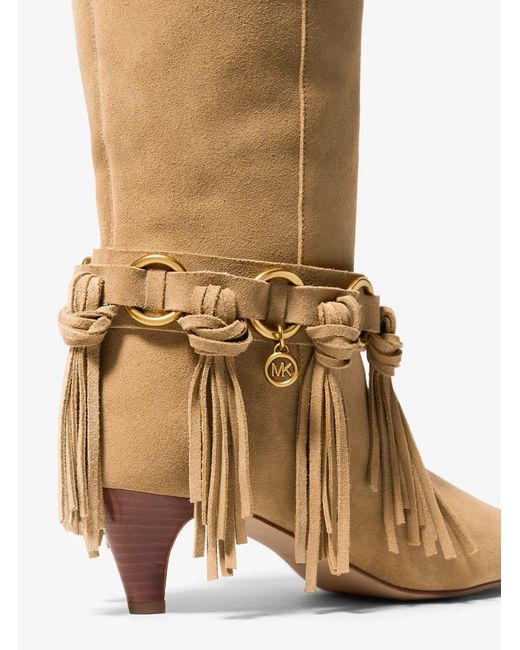 Michael Kors Natural Daniela Fringe Suede Boot