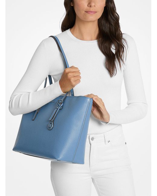 Mkbolso Tote Quinn Grande De Piel Granulada MICHAEL Michael Kors de color Blue