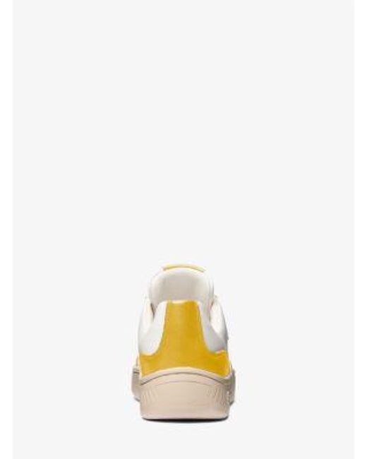 Michael Kors White Kai Mixed-Media Sneaker