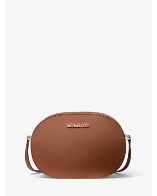 Michael Kors Brown Jet Set Travel Medium Saffiano Leather Crossbody Bag