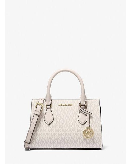 Michael Kors Natural Sheila Small Signature Logo Satchel
