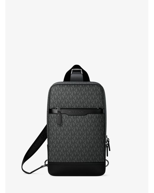 Michael Kors Black Mk Hudson Signature Logo Travel Sling Pack for men