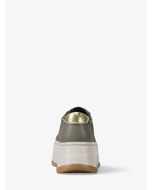 MICHAEL Michael Kors White Mk Hayes Leather Platform Trainers