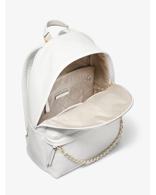 Michael Kors Slater Large Pebbled Leather Backpack in White Lyst UK