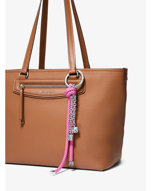Michael Kors White Tone And Speckled Cord Bag Charm