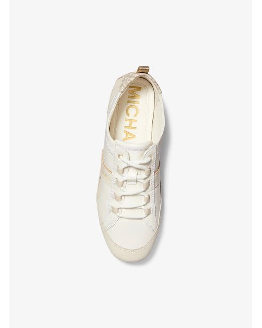 MICHAEL Michael Kors White Mk Keely Leather Trainer
