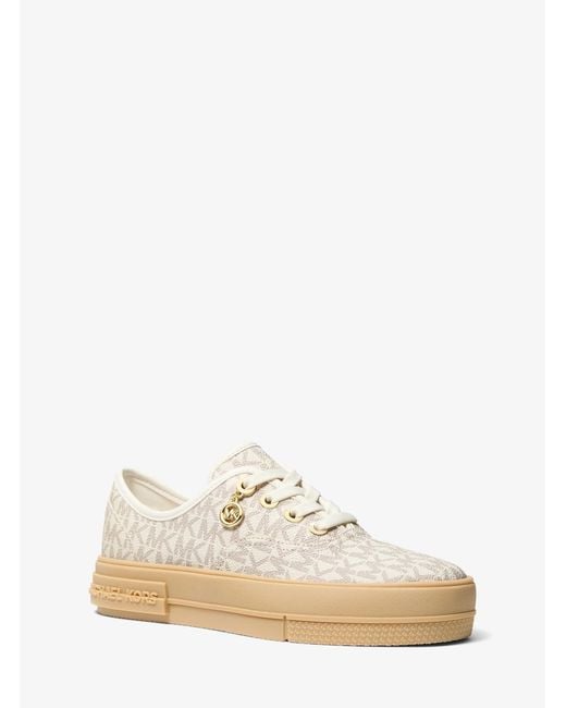 MICHAEL Michael Kors White Mk Lindsey Signature Logo Lace-Up Trainers