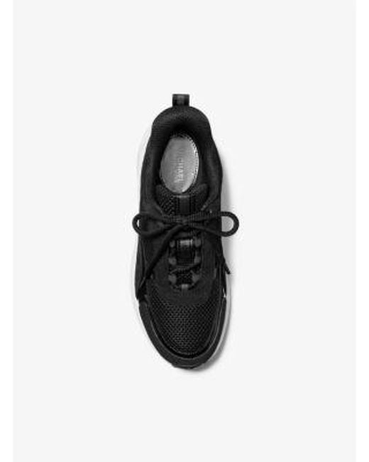Michael Kors White Katrina Suede And Mesh Trainer