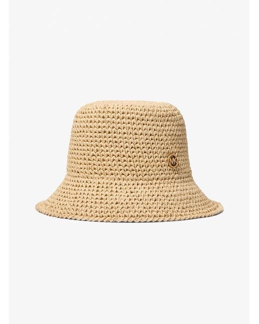 MICHAEL Michael Kors Natural Mk Crocheted Bucket Hat