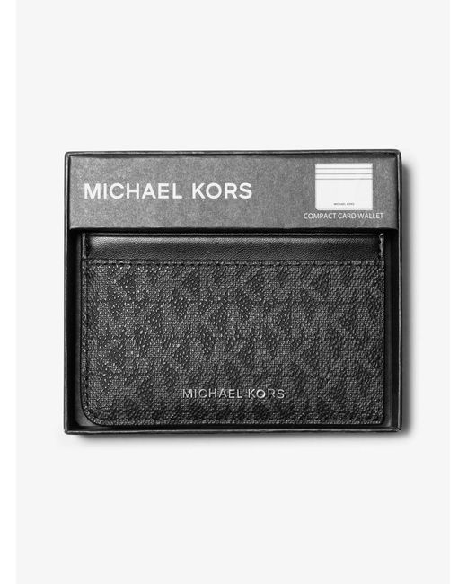Michael Kors Black Hudson Signature Logo Card Case for men