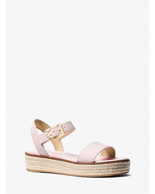 Michael Kors Natural Richie Signature Logo Platform Espadrille Sandal
